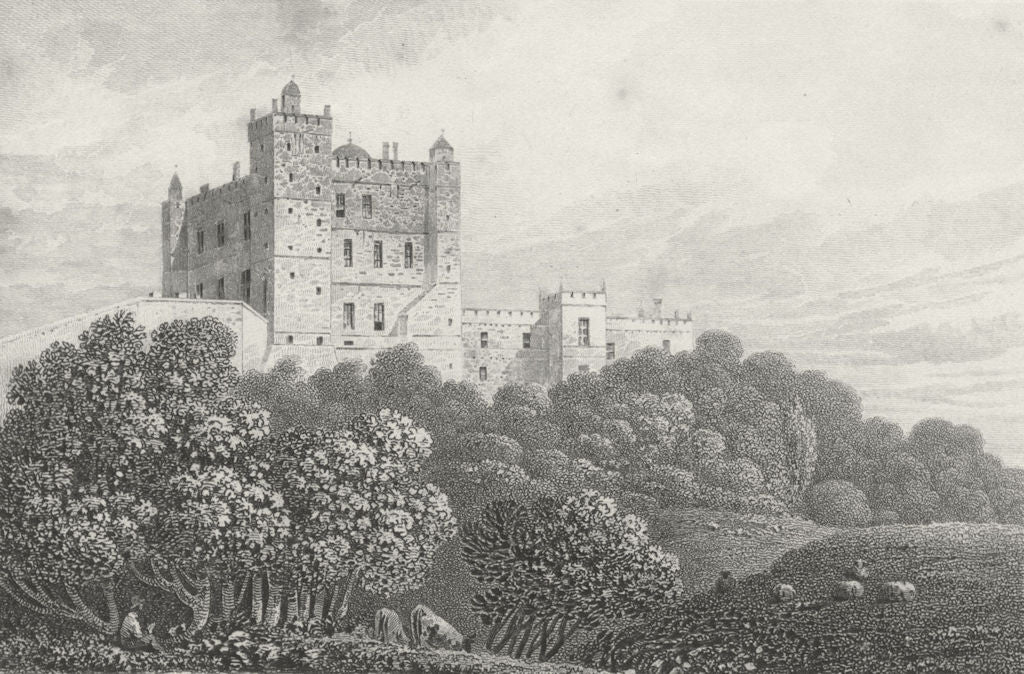 DERBYS. Bolsover Castle, Derbyshire. DUGDALE c1840 old antique print picture